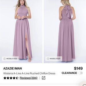 Azazie Wisteria Iman Halter Chiffon Dress